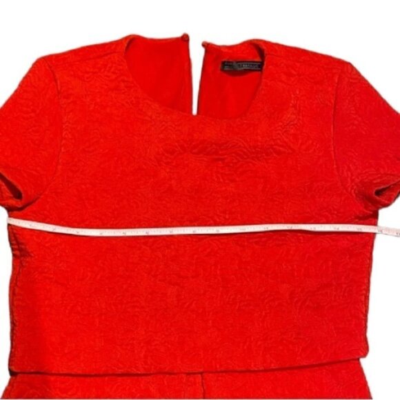 ZARA Red double layer jacquard dress Size XS - Picture 13 of 16